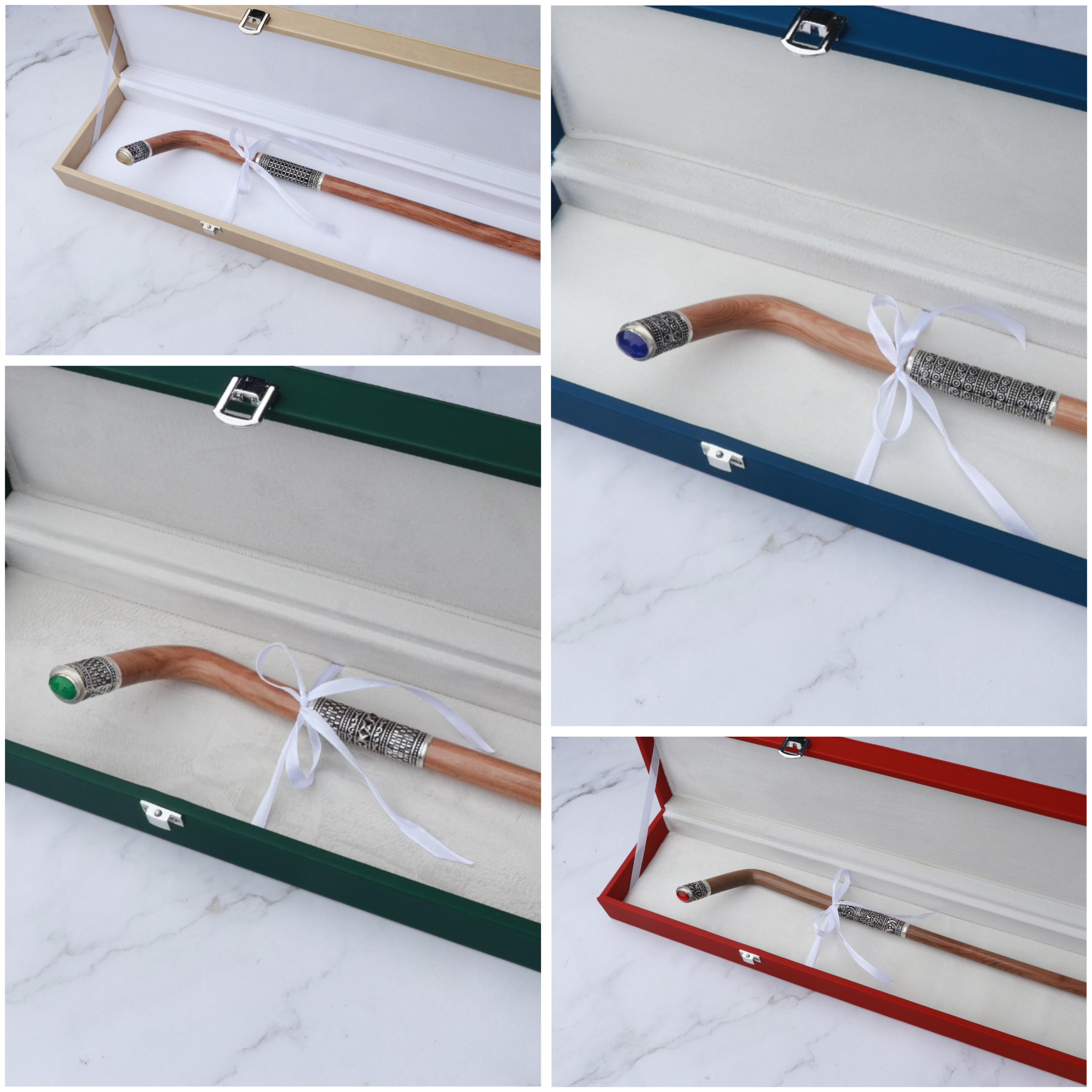 طقم العصا مع صندوق الجلد